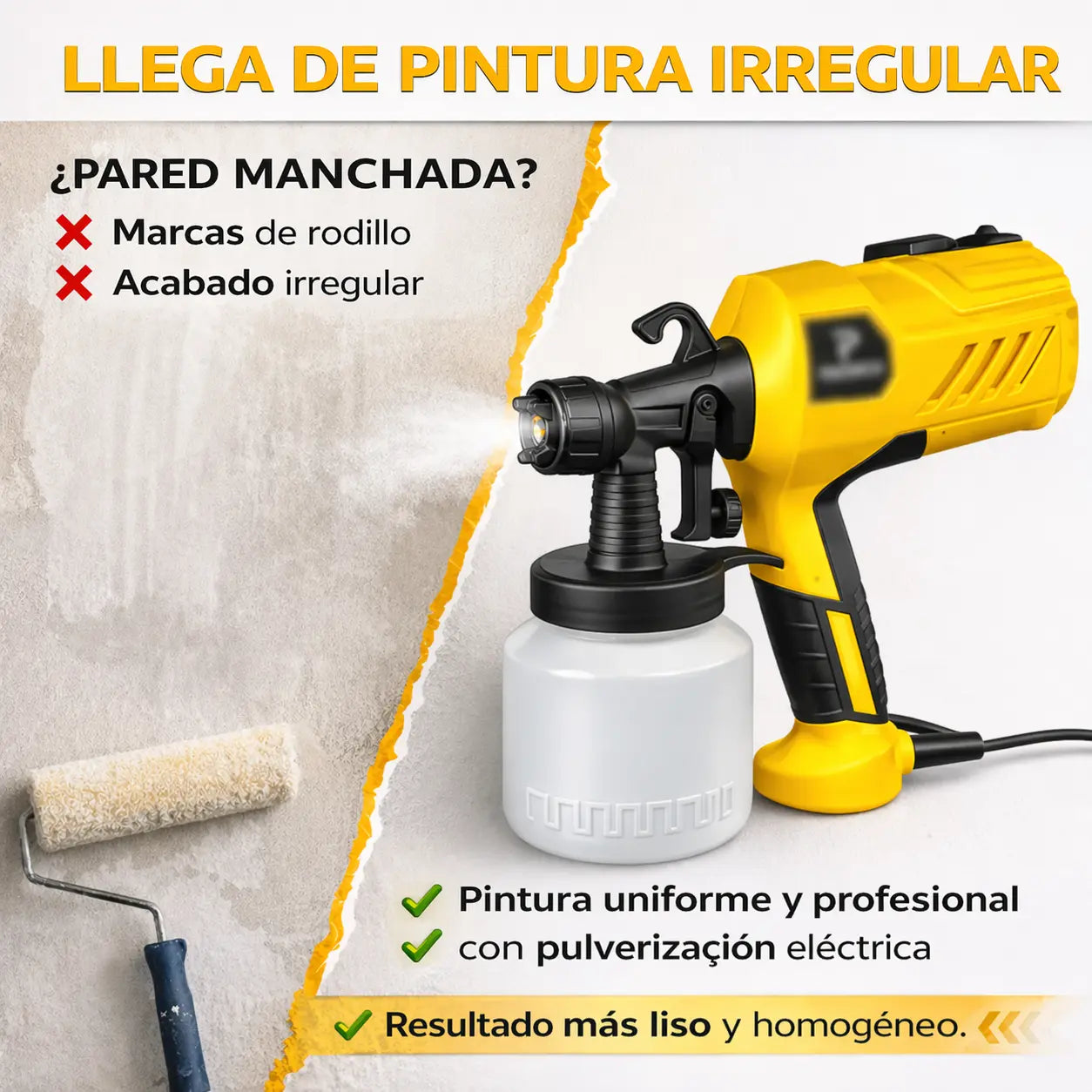 Pistola Eléctrica de Pintura Profesional - TurboSpray™