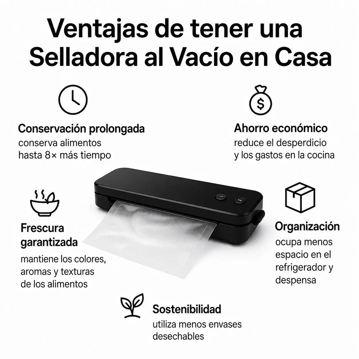 Selladora al Vacío de Alimentos SealerMax™  + Exprimidor de Frutas Recargable [ÚLTIMAS UNIDADES]
