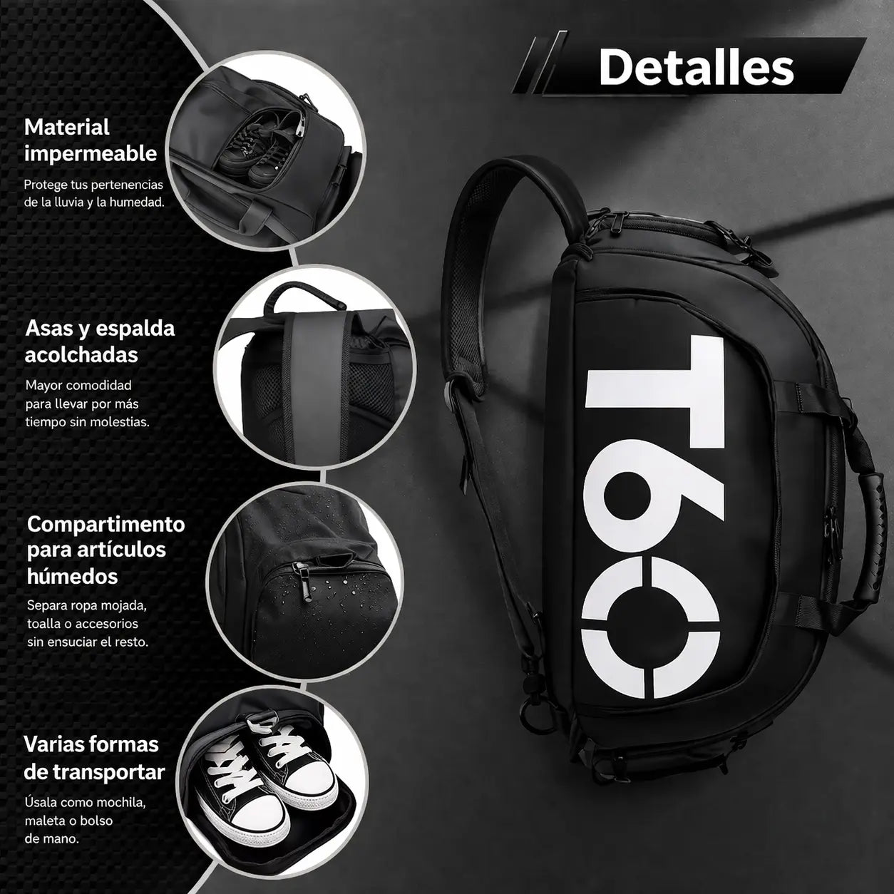 Compre 1 Llévate 2 - Mochila Deportiva Impermeable T60