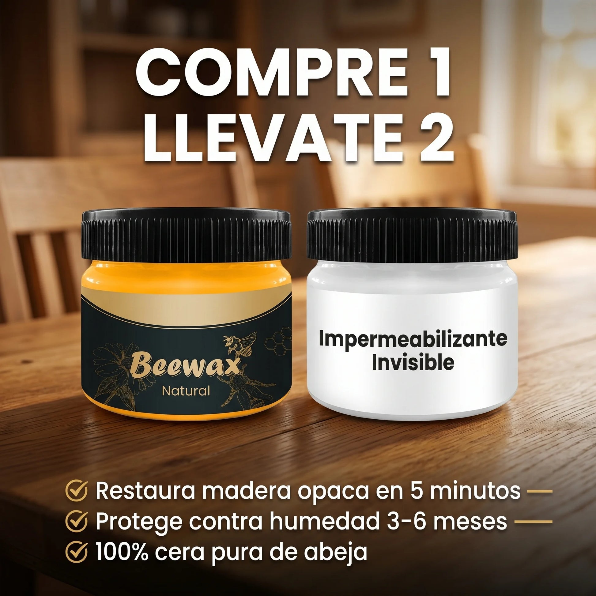 Beewax Natural + Impermeabilizante Invisible — Compre 1 Llevate 2