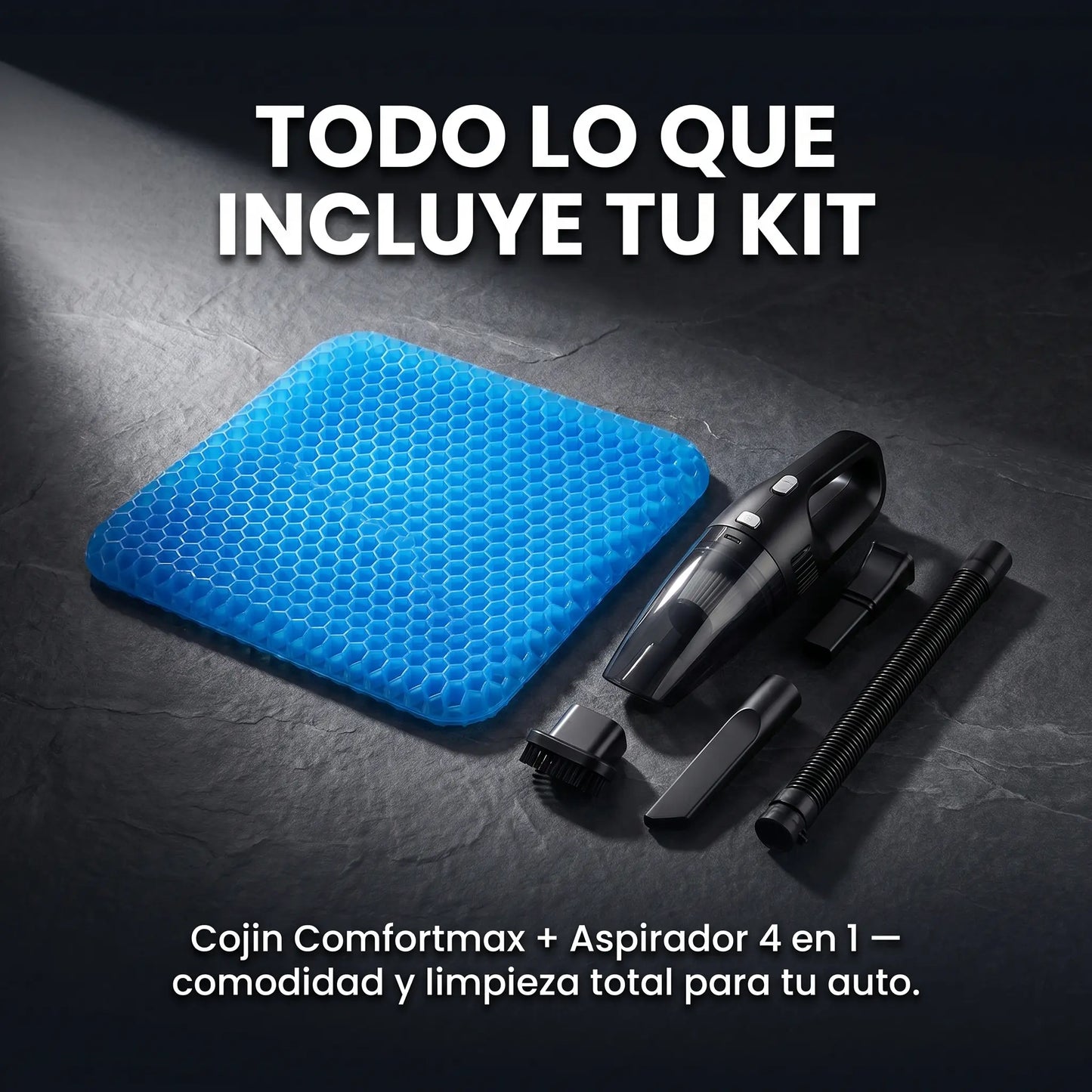 Kit completo Cojin Comfortmax mas Aspirador 4 en 1